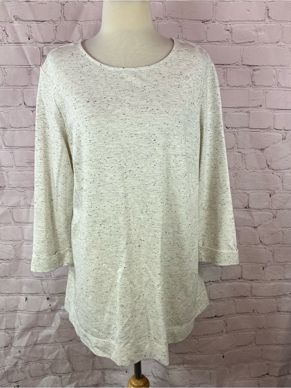 J. Jill Speckled ponte knit Tunic women 1X casual neutral minimalist layer